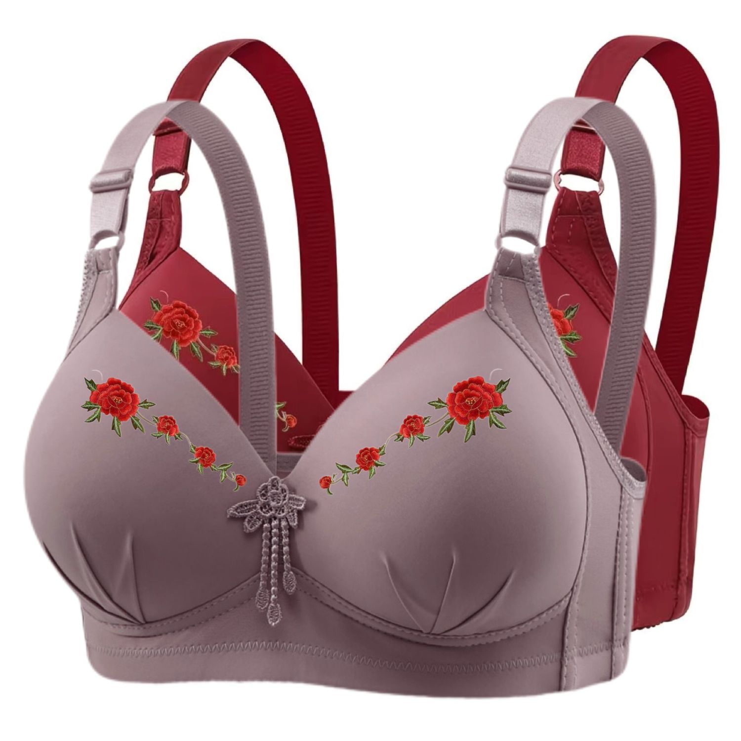 Underwire Bra Padded - [Single / 2 Pack]Thin, Seamless, Back-flattering