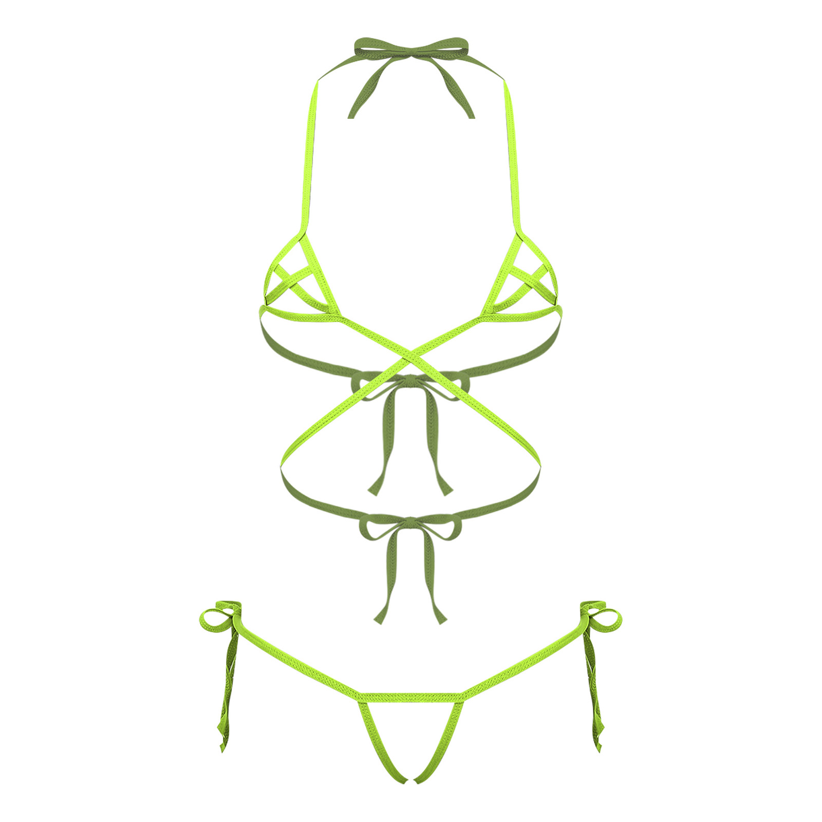 Womens Lingerie See Through Bi - Lace Bralette Set recension och pris