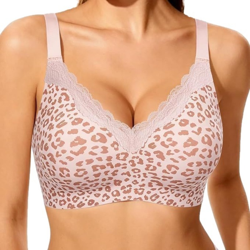 Pink Leopard Print Lace Wire-F - Wirefree Bra Comfort recension och pris