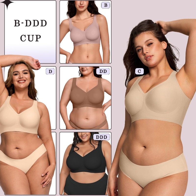 Plus Size Wireless Jelly Bra W - Minimizer Bra Women recension och pris